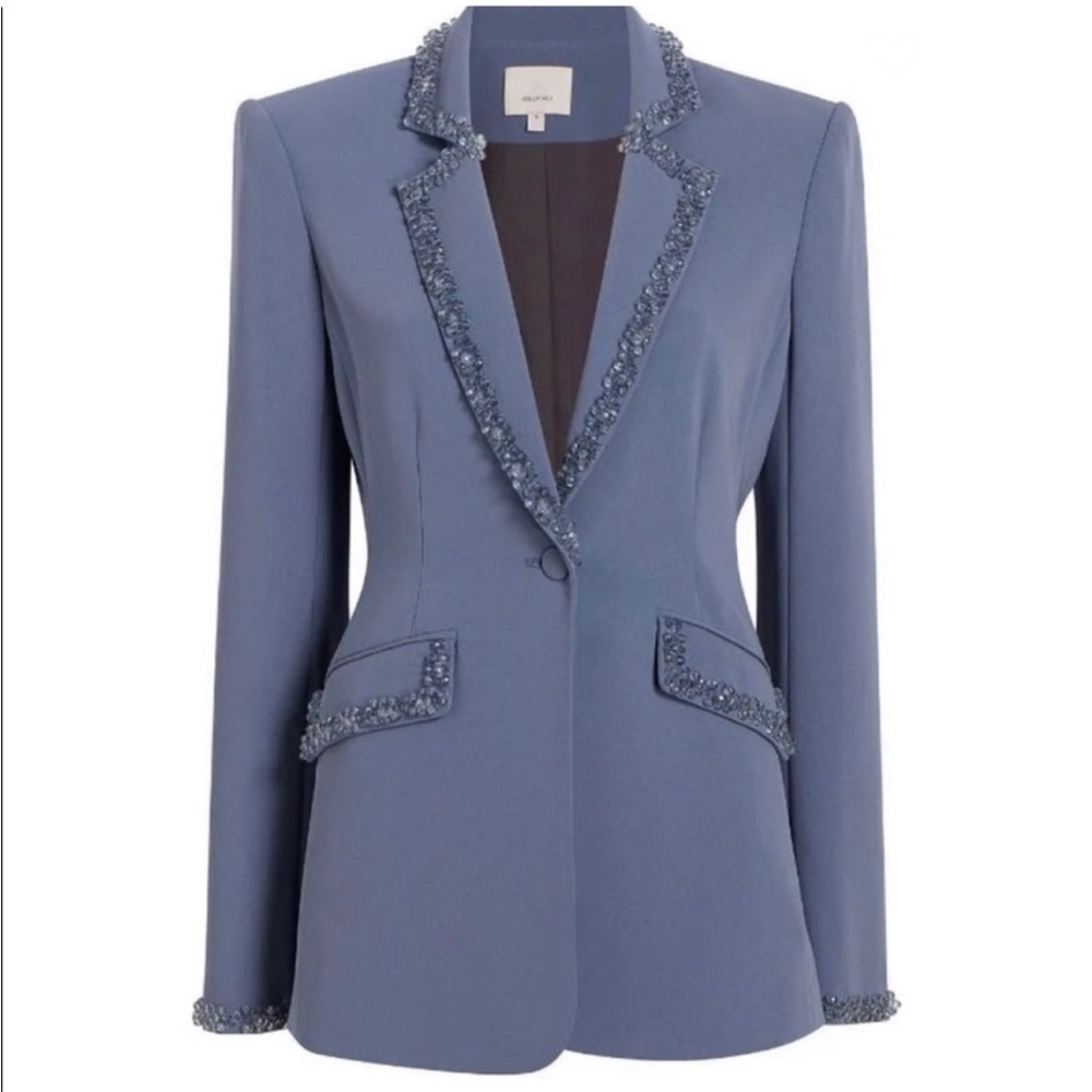 Cinq a Sept NWT Size 2 Blue Beaded Blazer